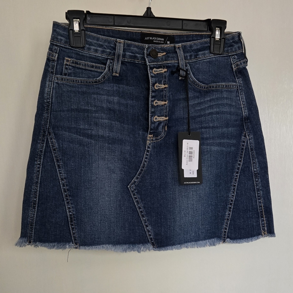 NWT Just Black Dark Denim Mini Skirt